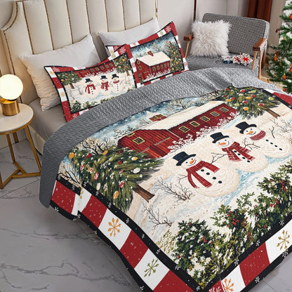 Shineful All Season Quilt 3-Piece Set Country Christmas Charm