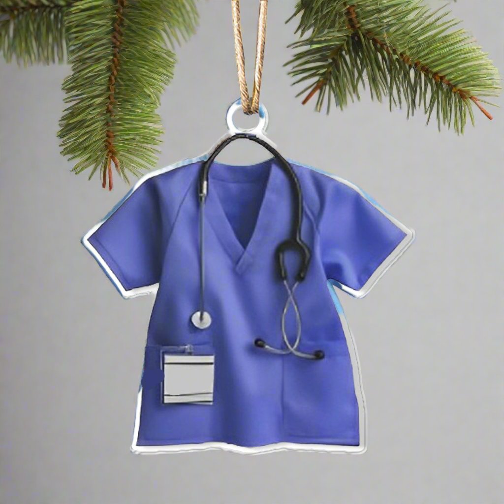 Glänzendes personalisiertes 2D-Acryl-Ornament Krankenschwester-Kittel 