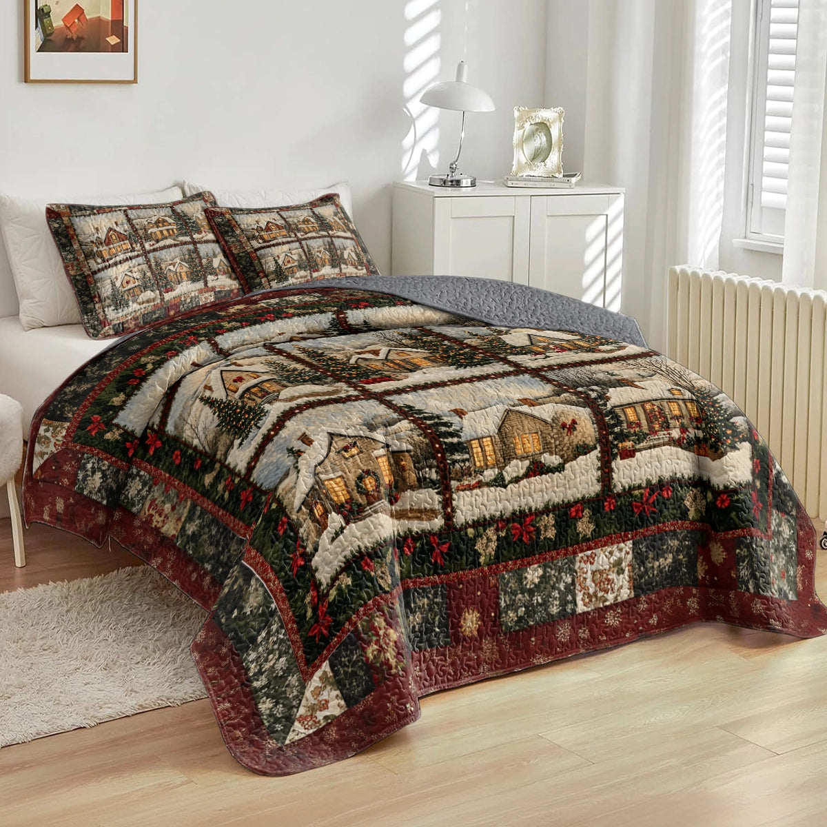 Shineful All Season Quilt 3-Piece Set - Winter Village