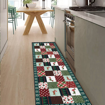 Tapis de sol antidérapant ultra fin Shineful, tapis de cuisine, motif teckel de Noël