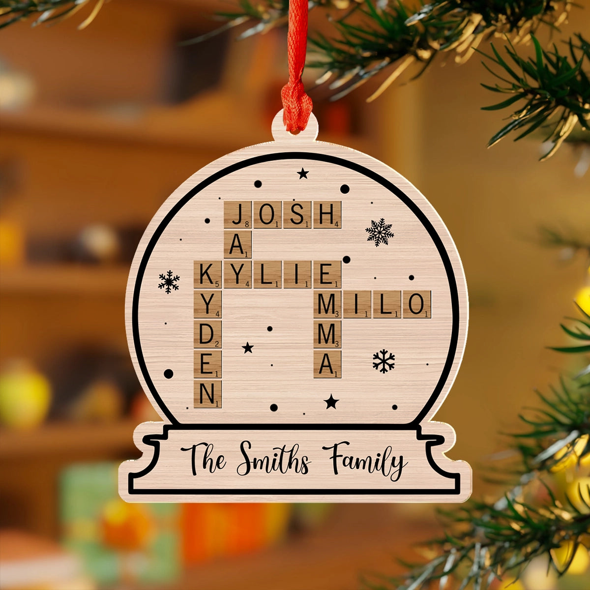 Shinefu Acrylic Ornament Personalized Family Word Puzzle