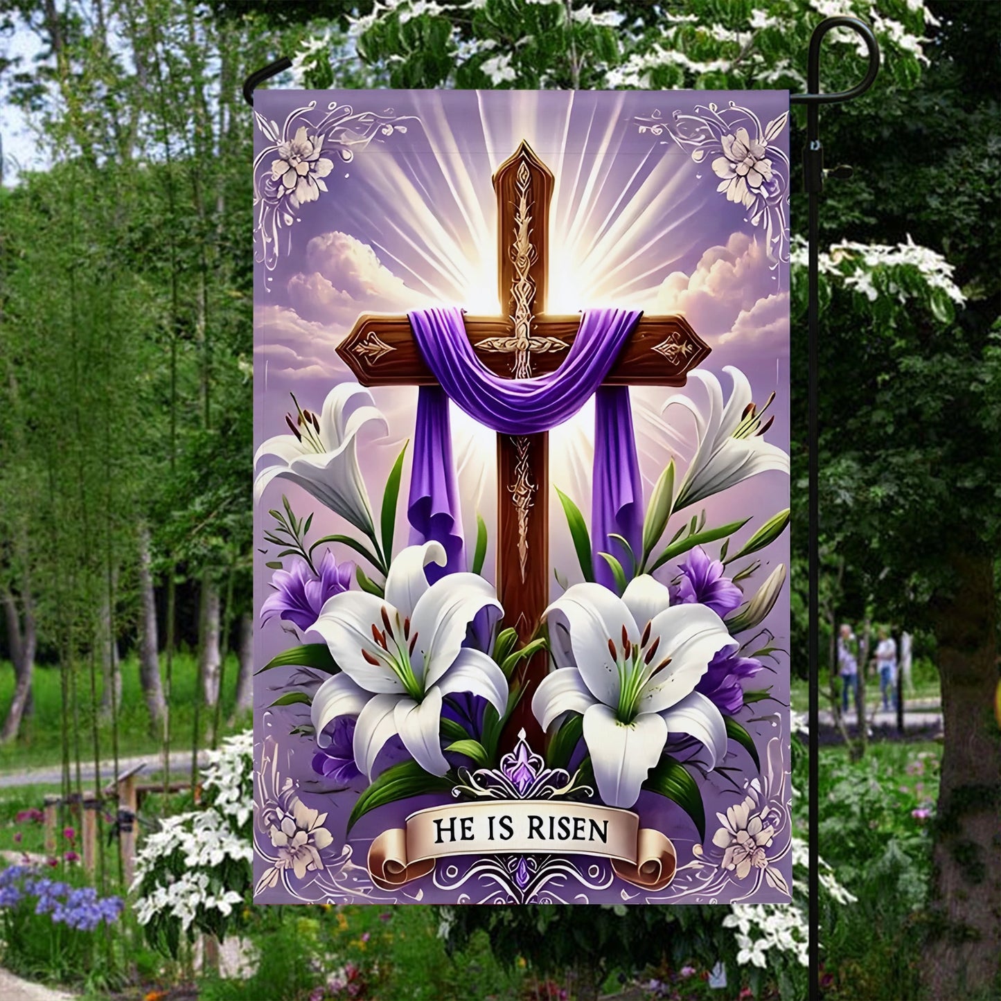 Shineful Garden Flag 12" x 18" Cross of Hope