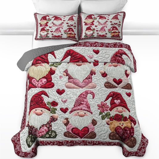 Ensemble de courtepointe toutes saisons Shineful Flat Print 3 pièces - Love Gnome