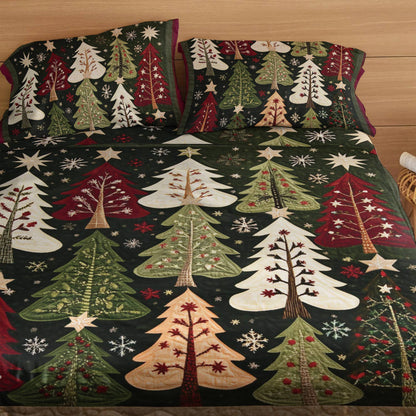 Shineful 4-Piece Bed Sheet Set Winter Woods