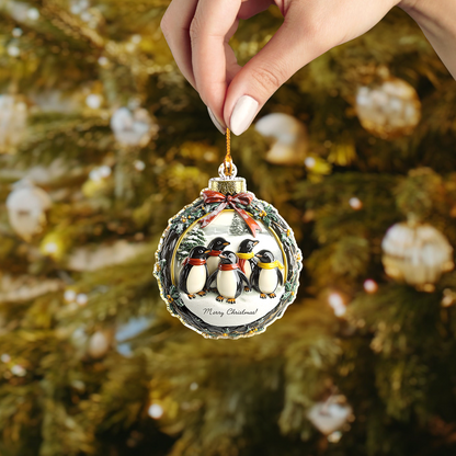 Shineful 2D Acrylic Ornament Jolly Penguins Charm