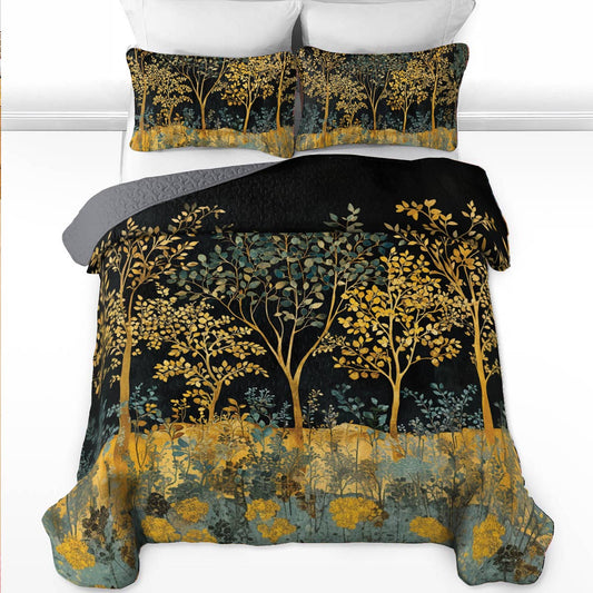 Shineful All Season Quilt 3-teiliges Set Golden Forest 