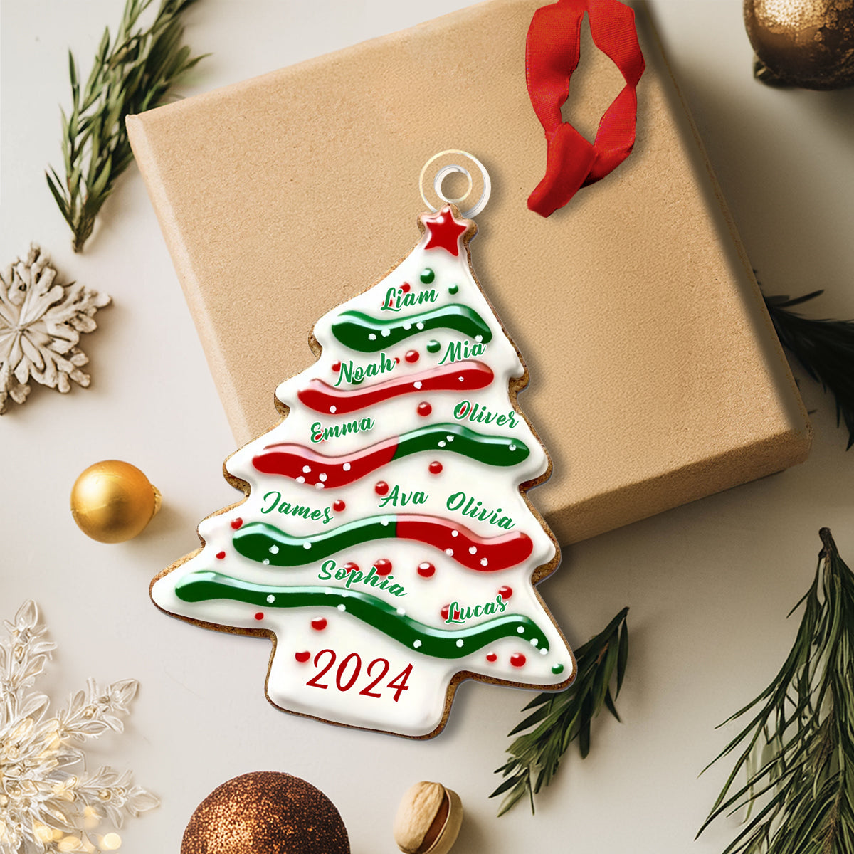 Shineful Personalized 2D Acrylic Ornament - 2024 Family Tree