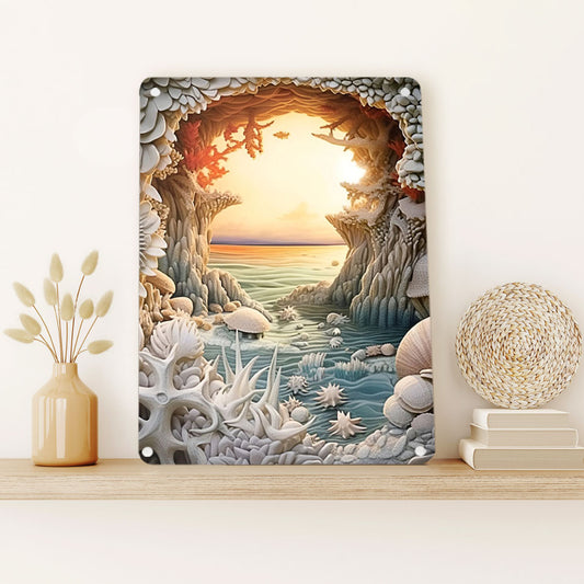 Shineful 2D Metal Sign Seascape Serenity