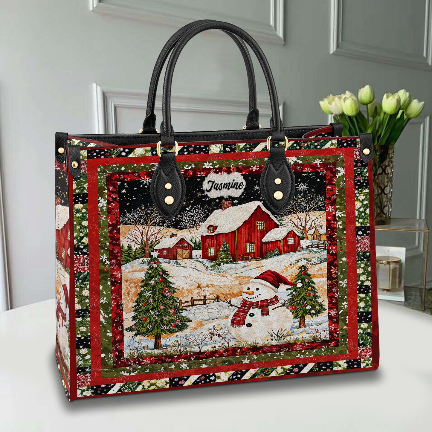 Shineful Leather Bag Snowman's Christmas Dream