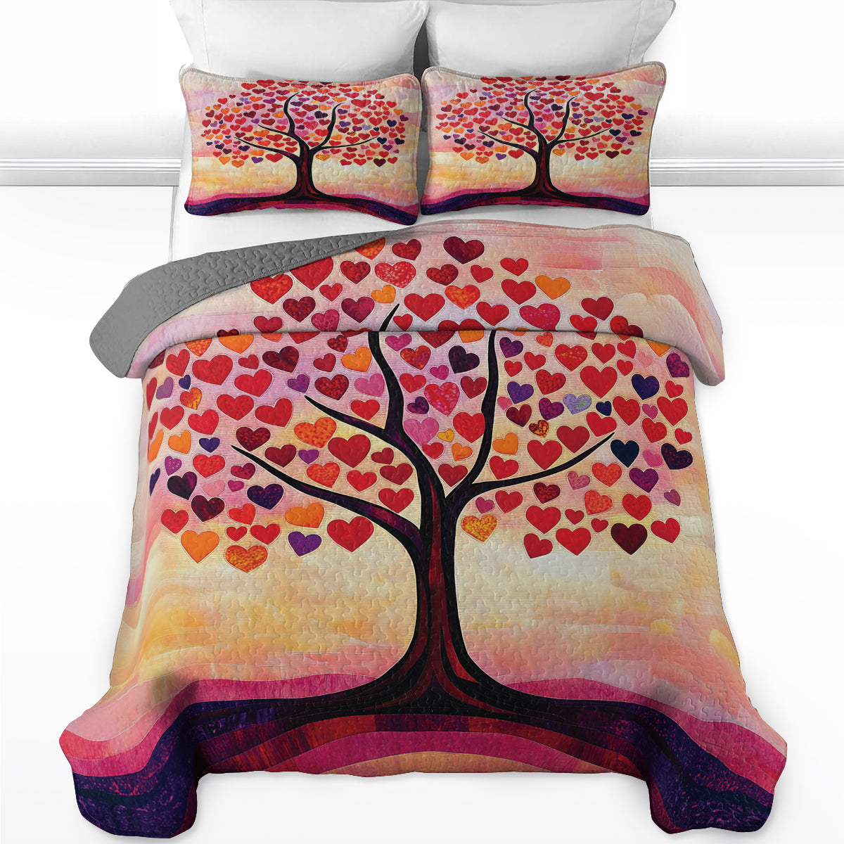 Shineful All Season Quilt 3-Piece Set Tree Of Love