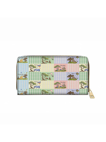 Shineful Leather Clutch Purse With Wristlet Strap Handle Winnie the Pooh Patchwork Dreams