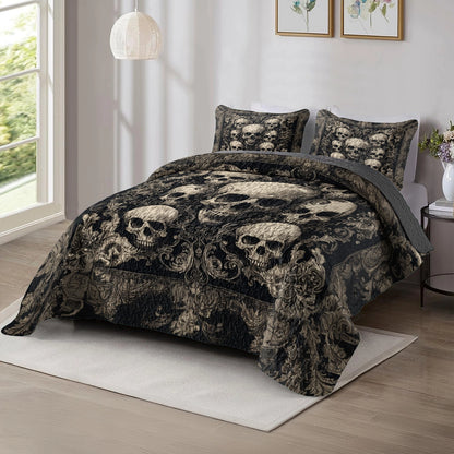 Shineful All Season Quilt 3-teiliges Set - Gothic Skull Majesty 