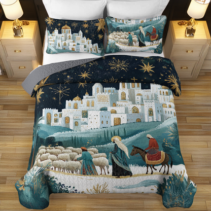 Shineful All Season Quilt 3-Piece Set Midnight Nativity