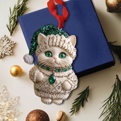 Shineful 2D Acrylic Ornament Emerald Purrfection Kitty