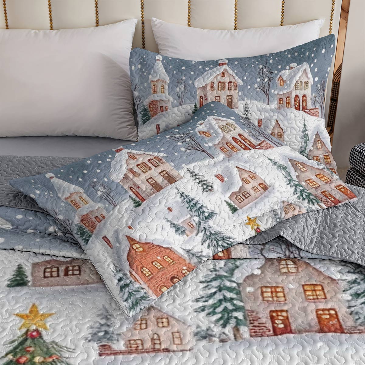 Shineful All Season Quilt 3-Piece Set Christmas Hometown Love