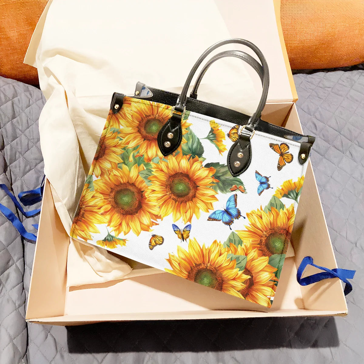 Shineful Leather Bag Sunflower Symphony