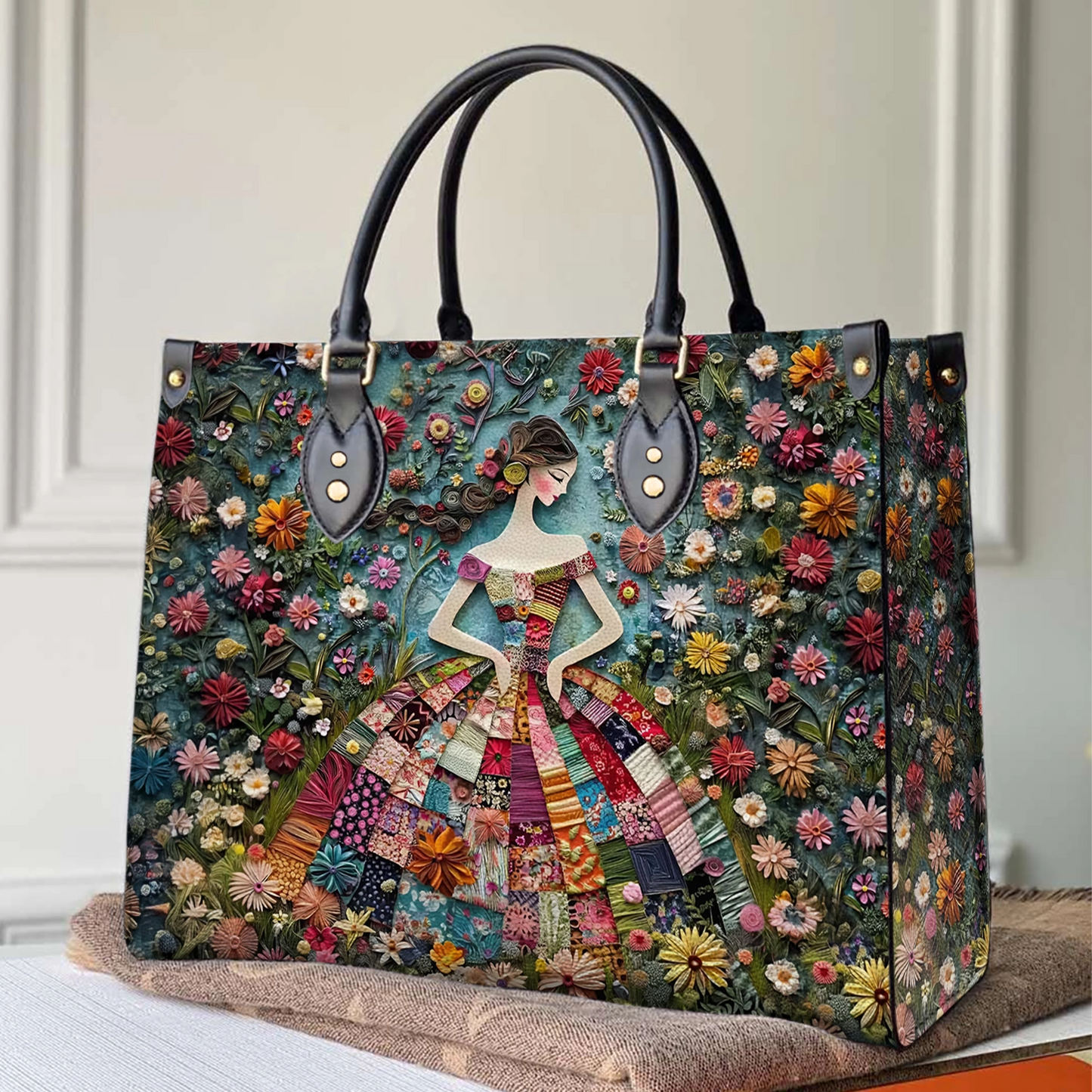 Shineful Leather Bag Floral Fantasy