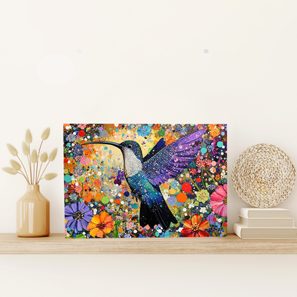 Shineful 2D Metal Sign Sample Vibrant Hummingbird