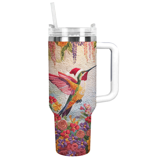 Shineful Tumbler Floral Christmas Hummingbird