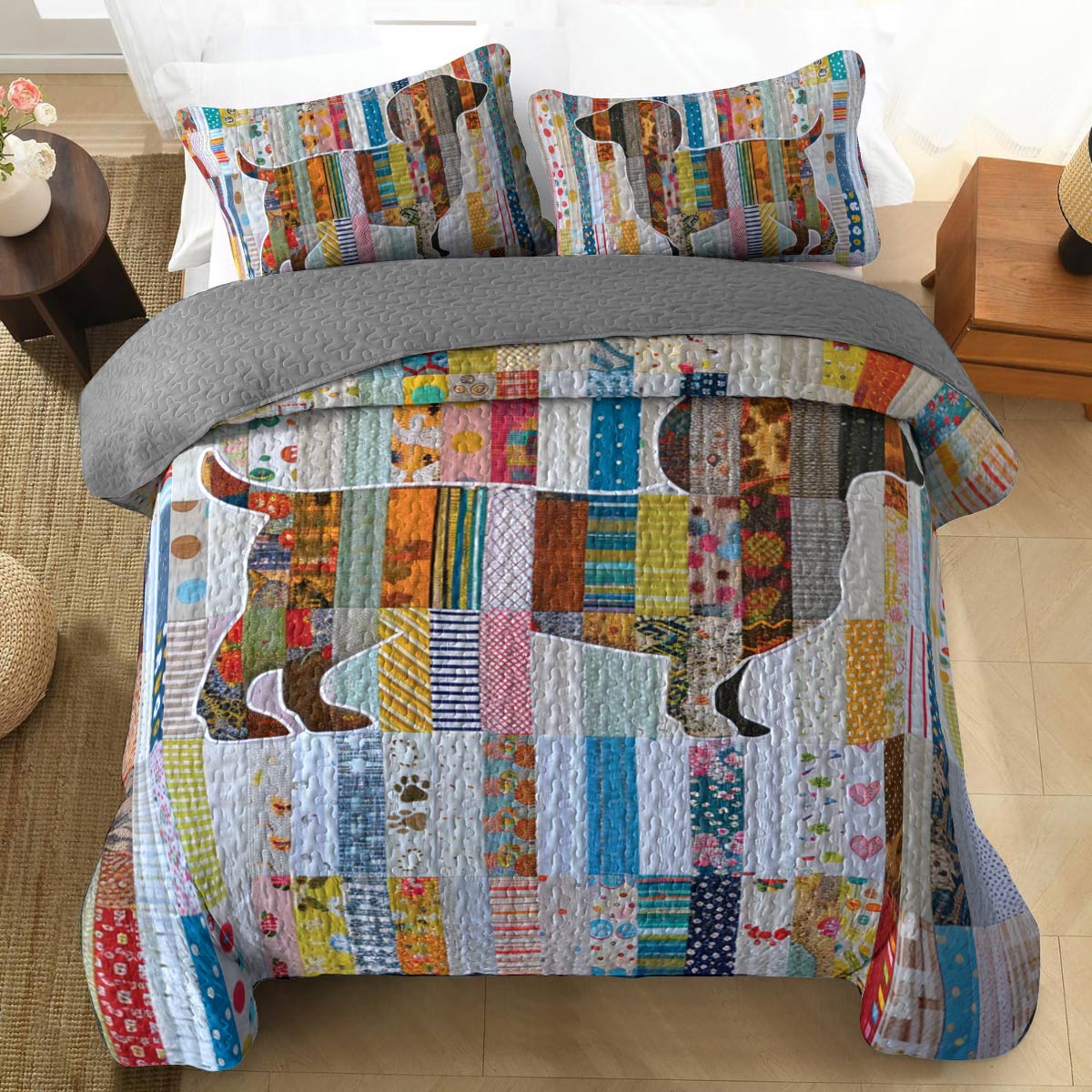 Shineful All Season Quilt 3-Piece Set Proud Dachshund