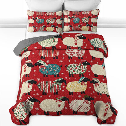 Shineful All Season Quilt 3-teiliges Set - Weihnachtsschaf