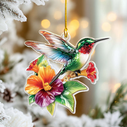 Shineful 2D Acrylic Ornament - Hummingbird Blossom