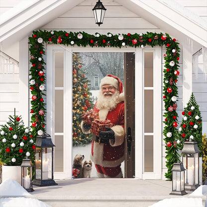 Shineful Door Cover Santa Claus Holiday