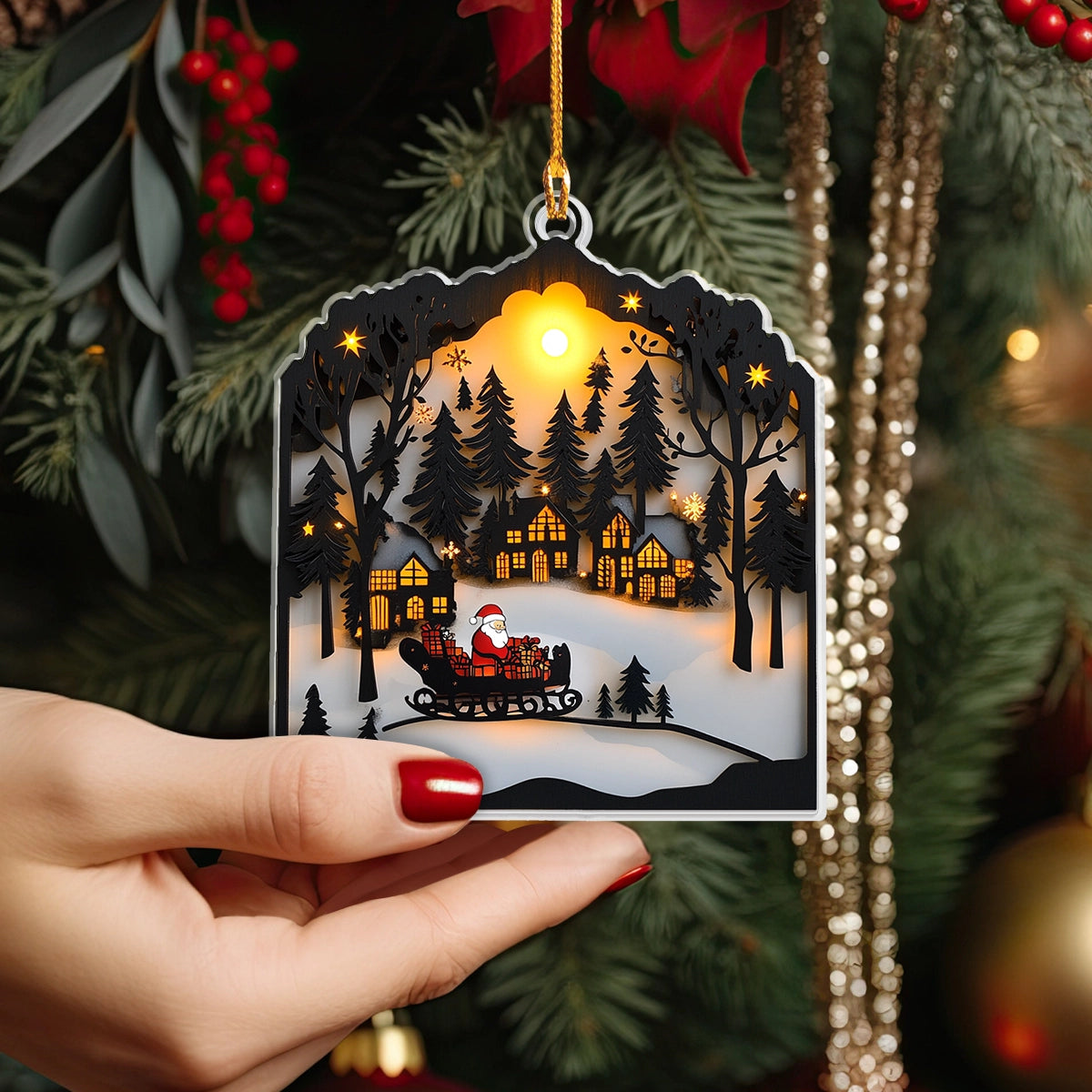 Shineful 2D Acrylic Ornament Santa's Twilight Journey