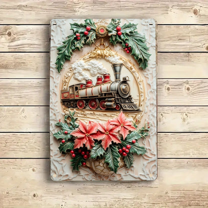 Shineful 2D Metal Sign Vintage Christmas Train