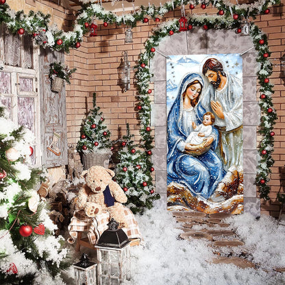 Shineful Door Cover Holy Family Nativity