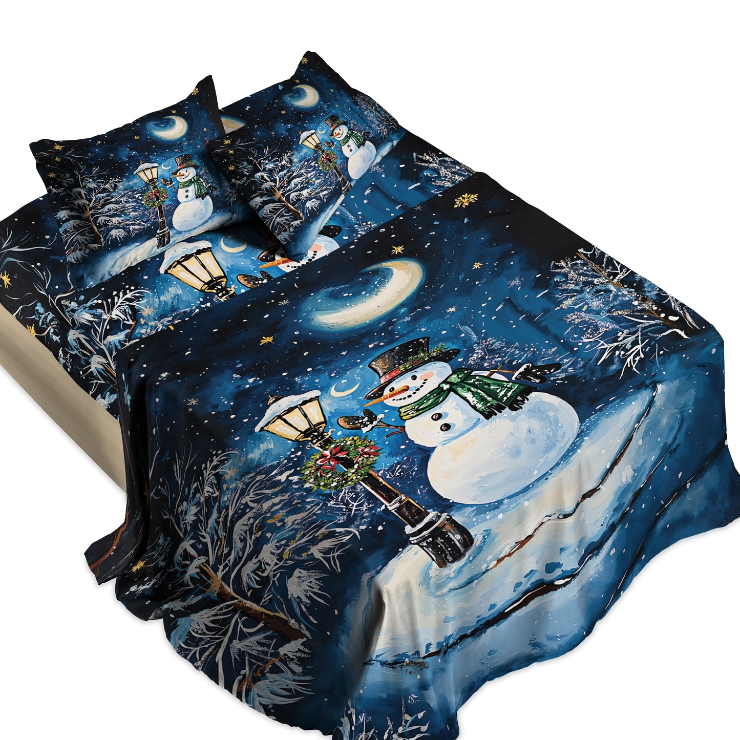 Shineful 4-Piece Bed Sheet Set - Frosty Night