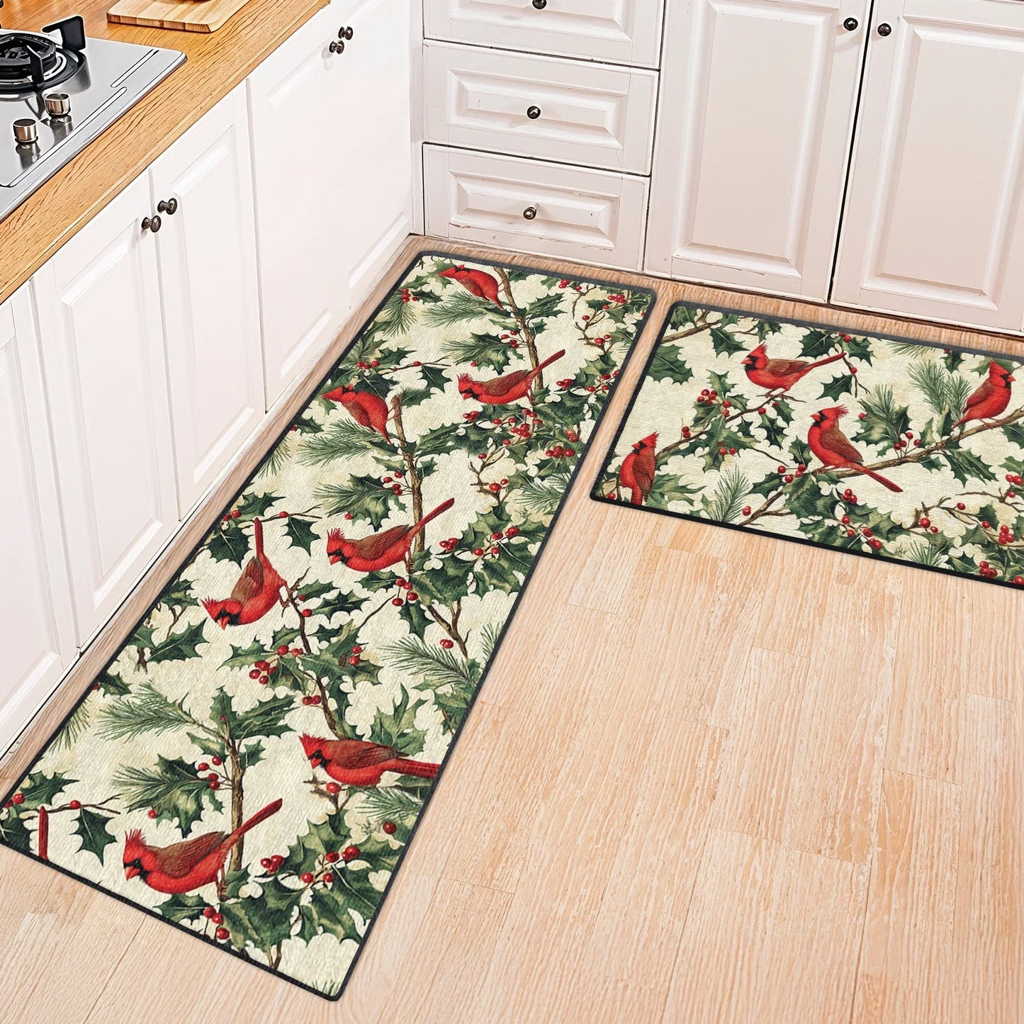 Shineful Ultra-Thin Non Skid Floor Mat, Kitchen Rugs Cardinal Bliss