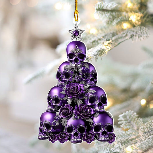 Glänzendes 2D-Acryl-Ornament – ​​Gothic Skullmas Tree