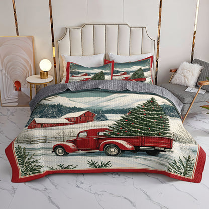 Shineful All Season Quilt 3-Piece Set Christmas Farm