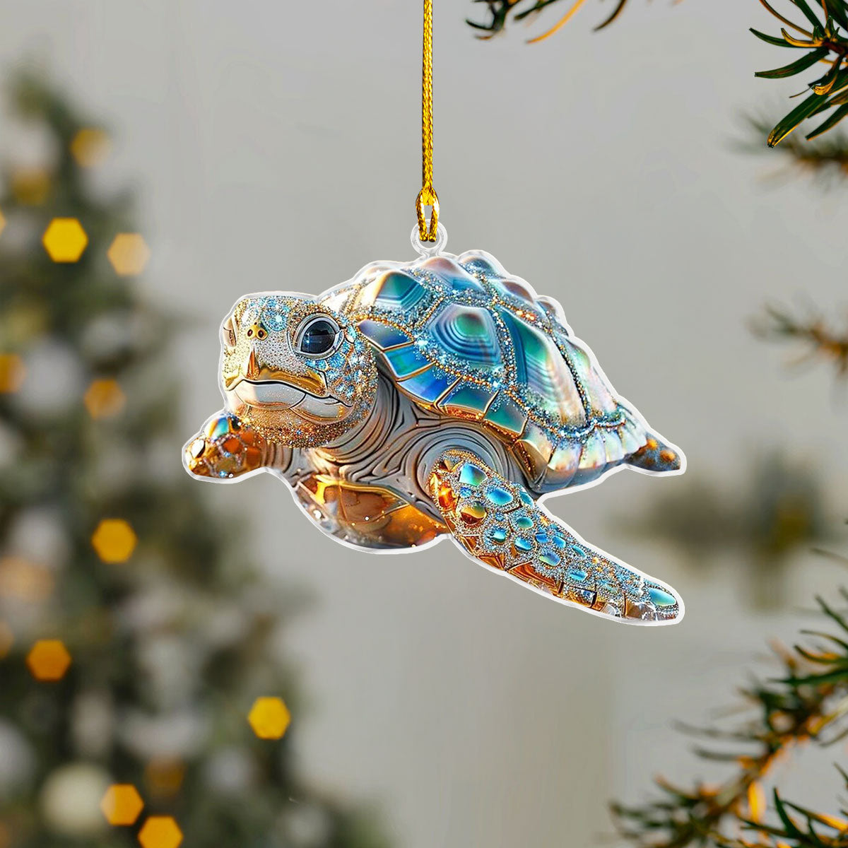 Shineful 2D Acrylic Ornament Charming Turtle