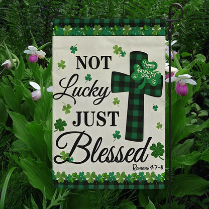 Shineful Garden Flag 12" x 18" Blessed Clover Cross