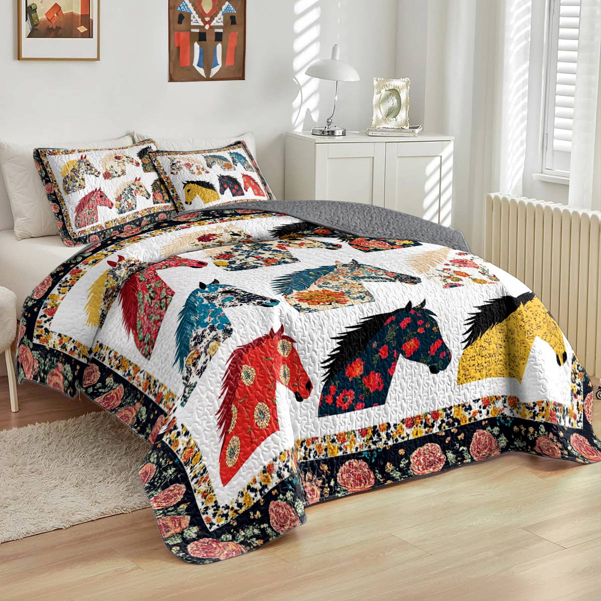 Shineful All Season Quilt 3-Piece Set Boho Stallion