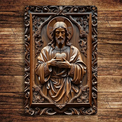 Shineful 2D Metal Sign Christ’s Sacred Heart Reverence