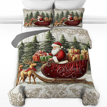 Shineful All Season Quilt 3-Piece Set Merry X-mas