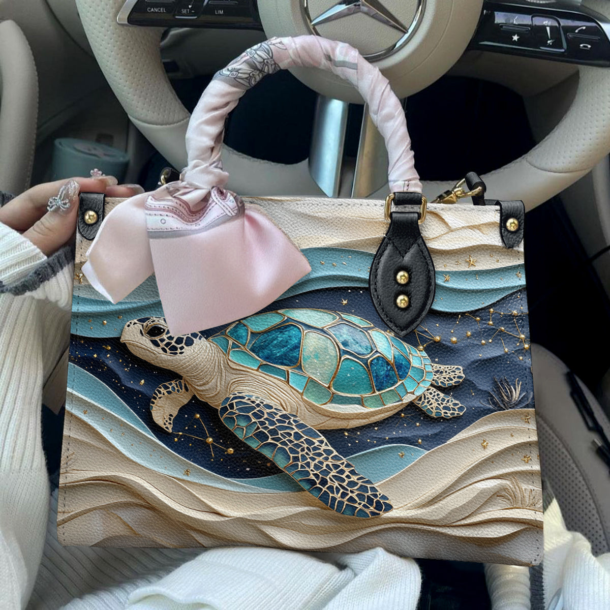 Shineful Leather Bag Celestial Sea Turtle Dreams