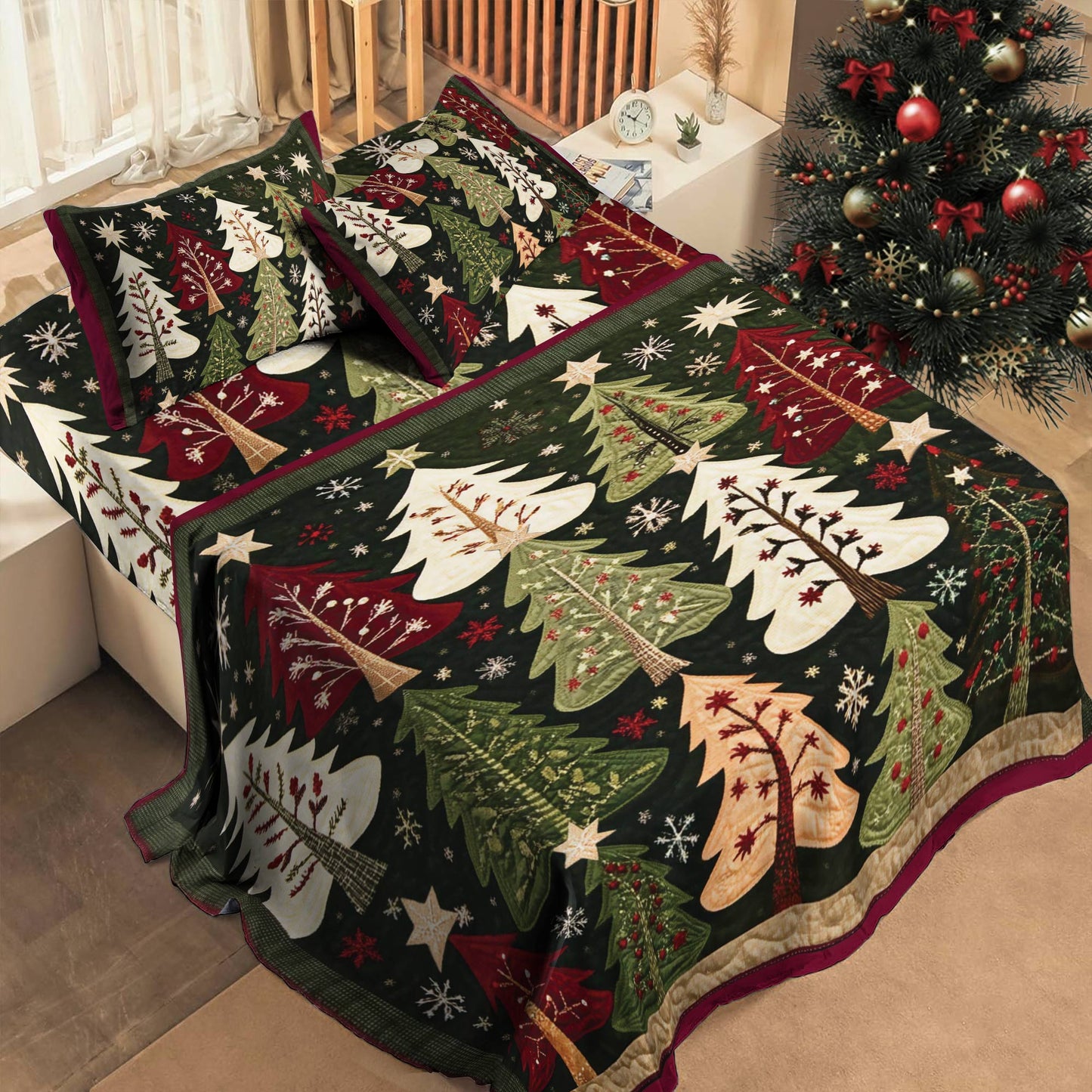 Shineful 4-Piece Bed Sheet Set Winter Woods