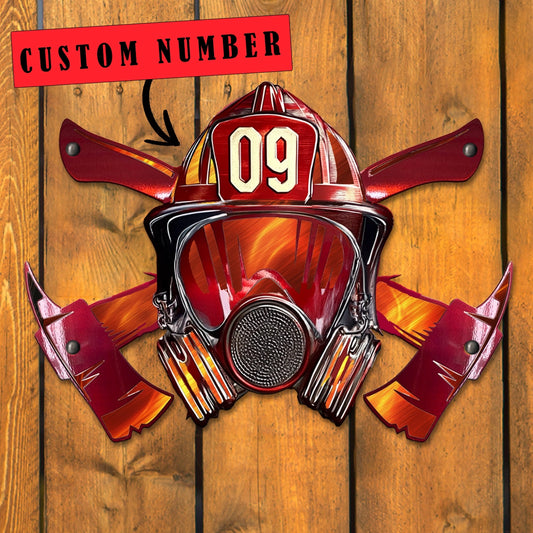 Shineful 2D Metal Sign Personalized Firefighter's Pride Helmet Sign