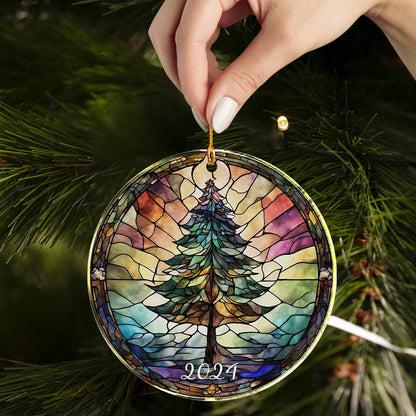 Shineful 2D Acrylic Ornament 2024 Festive Stained