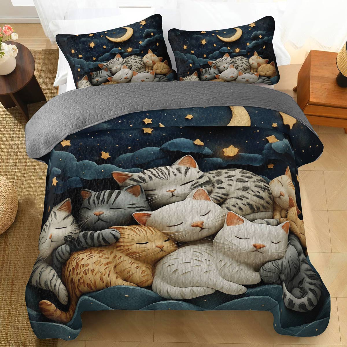 Shineful All Season Quilt 3-Piece Set Purrfect Sleep