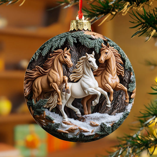 Shineful 2D Acrylic Ornament Majestic Horses Christmas