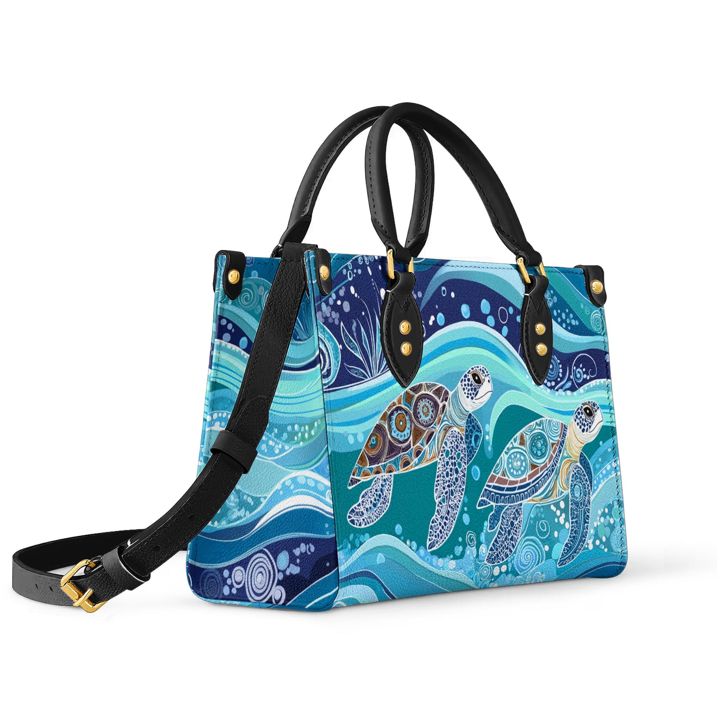 Glänzende Ledertasche Ocean Harmony Sea Turtle