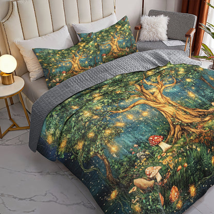 Shineful All Season Quilt 3-Piece Set - Enchanted Forest Tree of Life