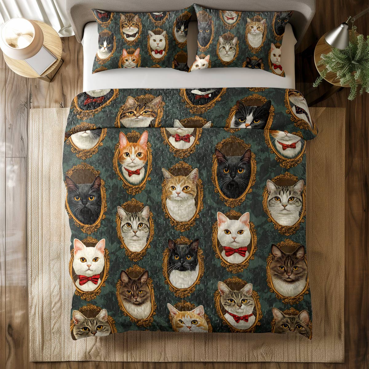 Shineful All Season Quilt 3-Piece Set Aristocratic Cats