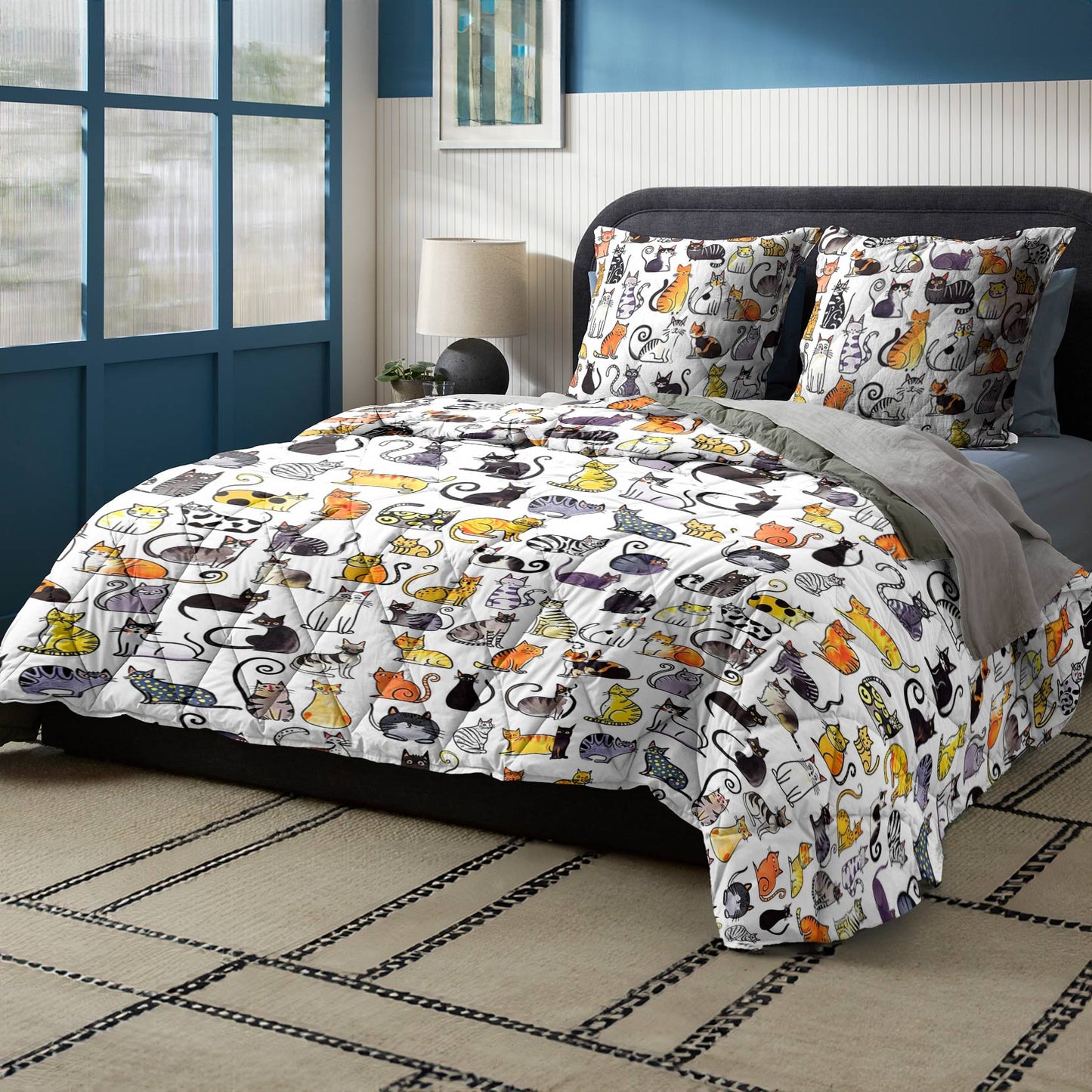 Shineful Quilt 3-Piece Set Cats Lovely