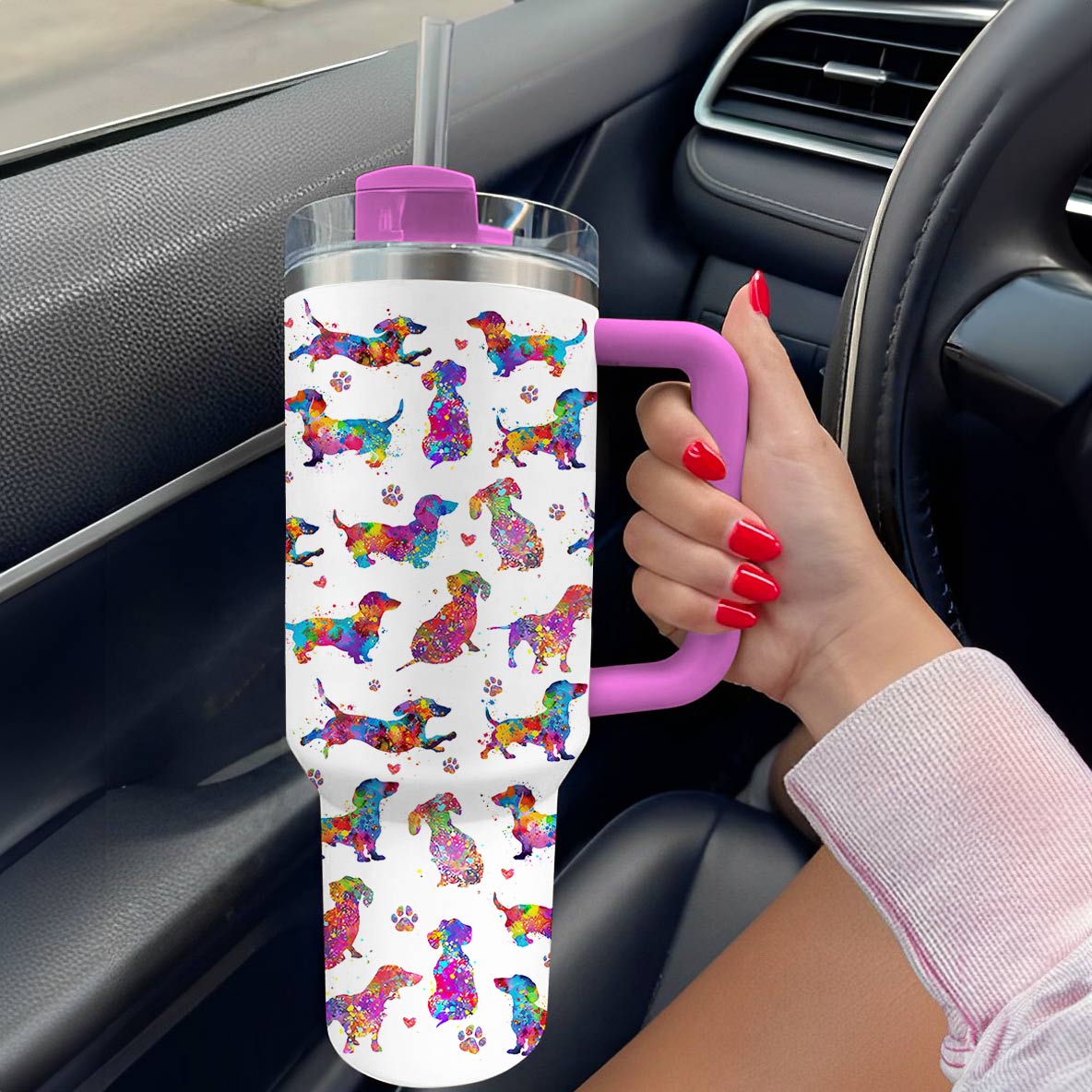 Shineful Tumbler Artful Dachshund Splashes